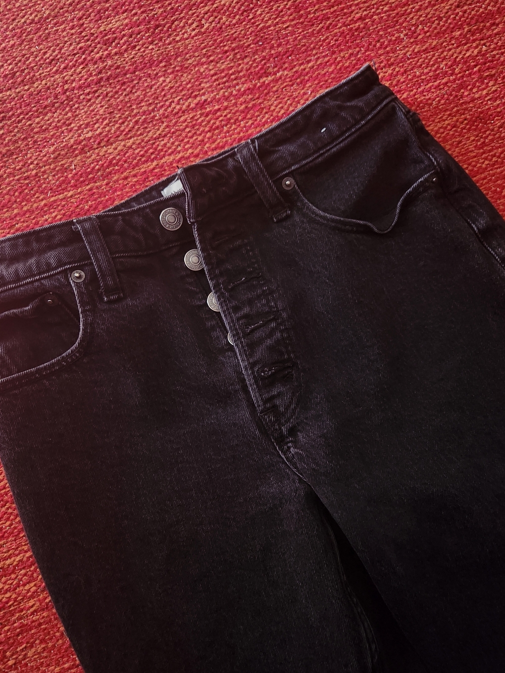 Abercrombie & Fitch Black High-Rise Button-Fly Skinny Jeans - Picture 3 of 9